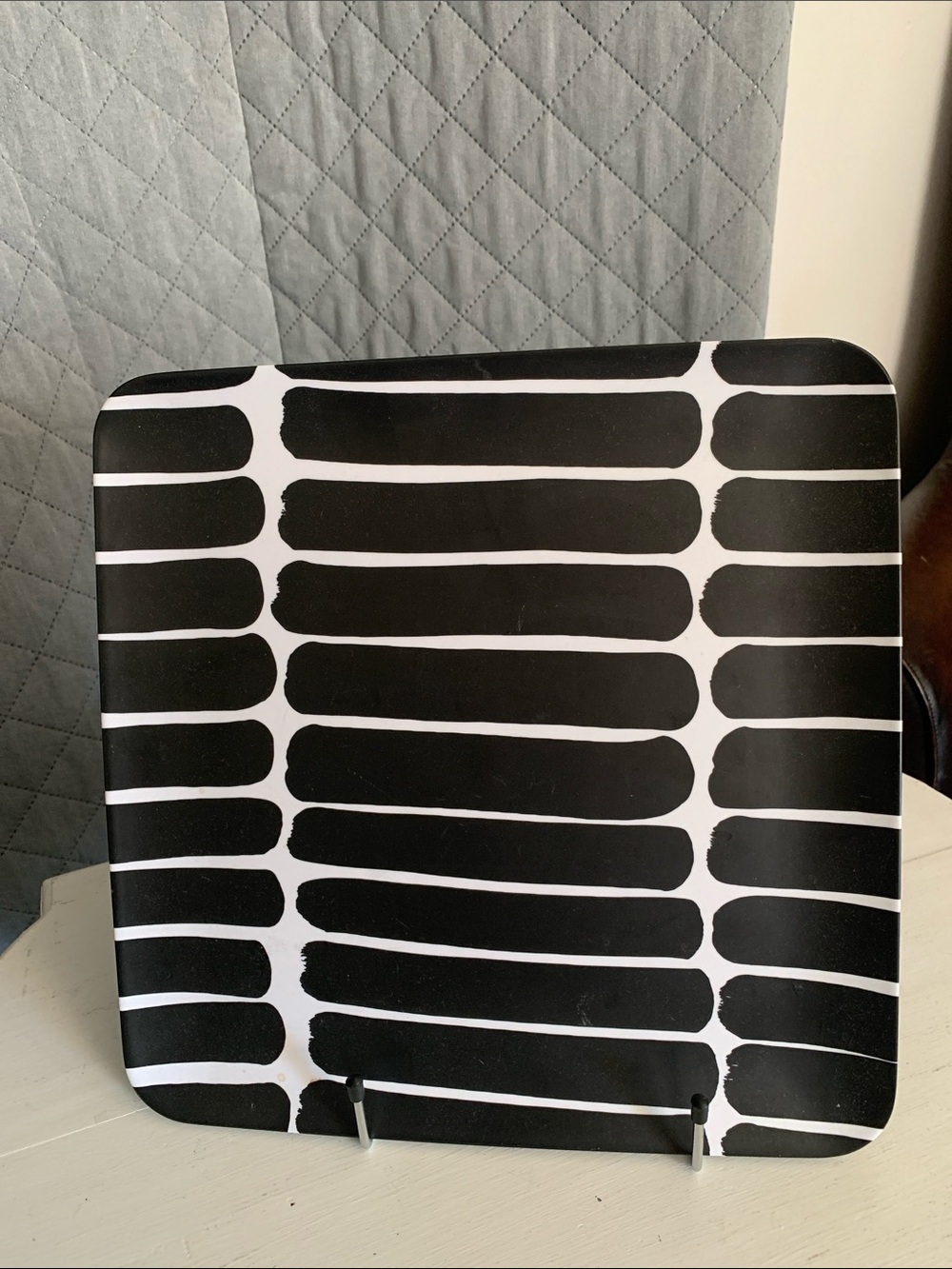 #547 Marimekko Black and White Patterned Serving Tray